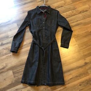 Boden black long sleeve denim dress